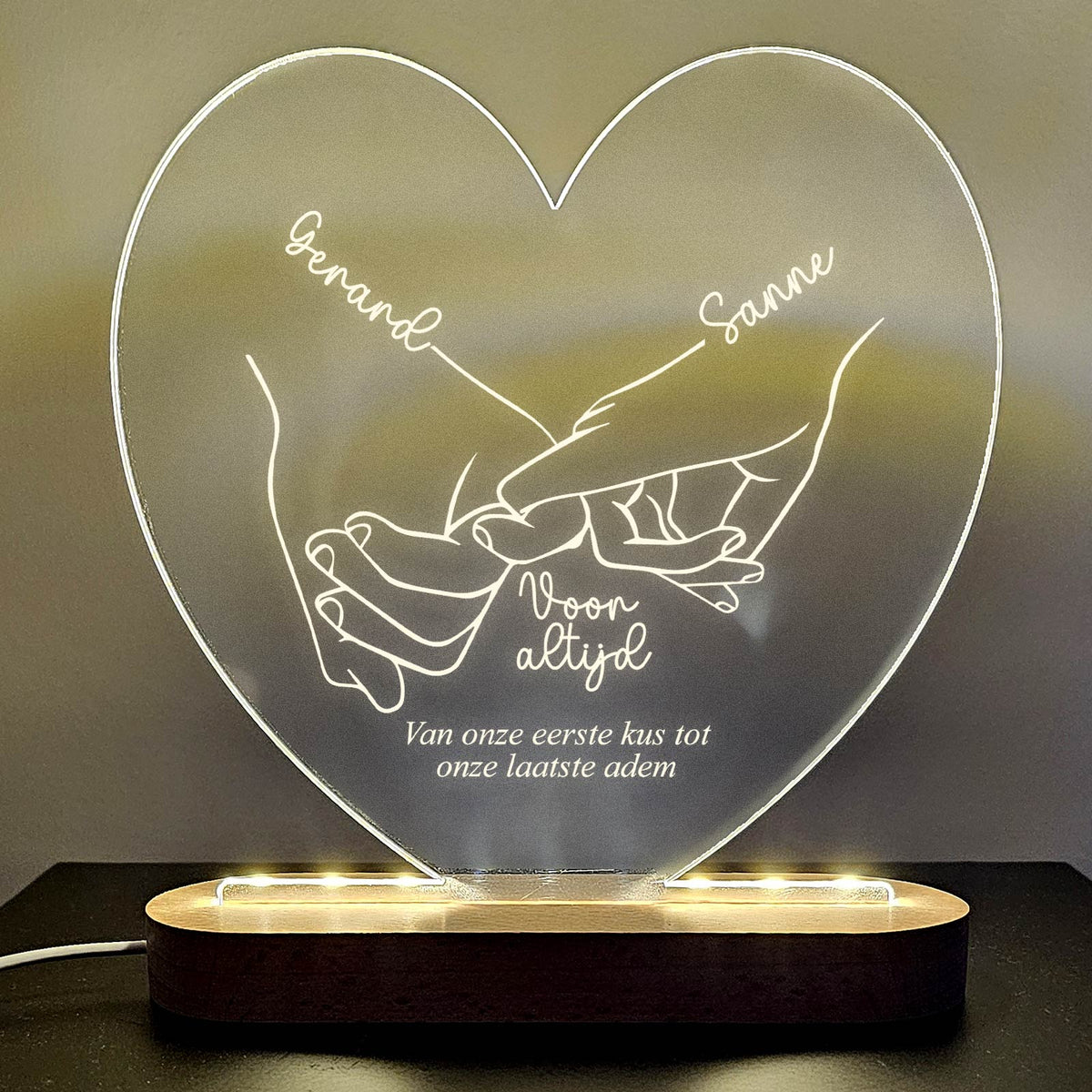 Voor altijd samen! - Hart Ledlamp - Bella Mia
