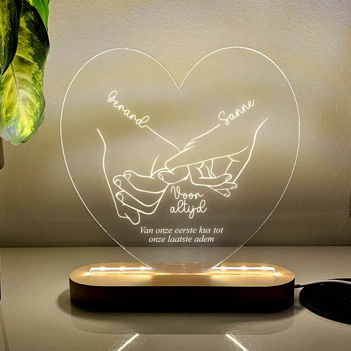 Voor altijd samen! - Hart Ledlamp - Bella Mia