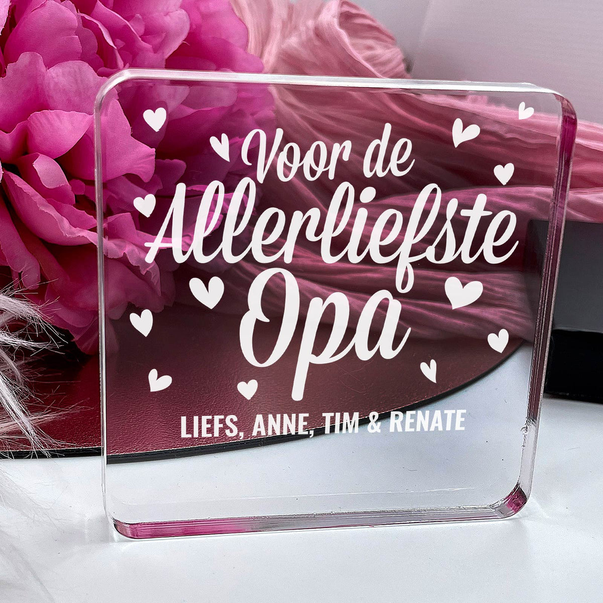 Voor De Allerliefste Opa Plexi Glas Cadeau - Bella Mia