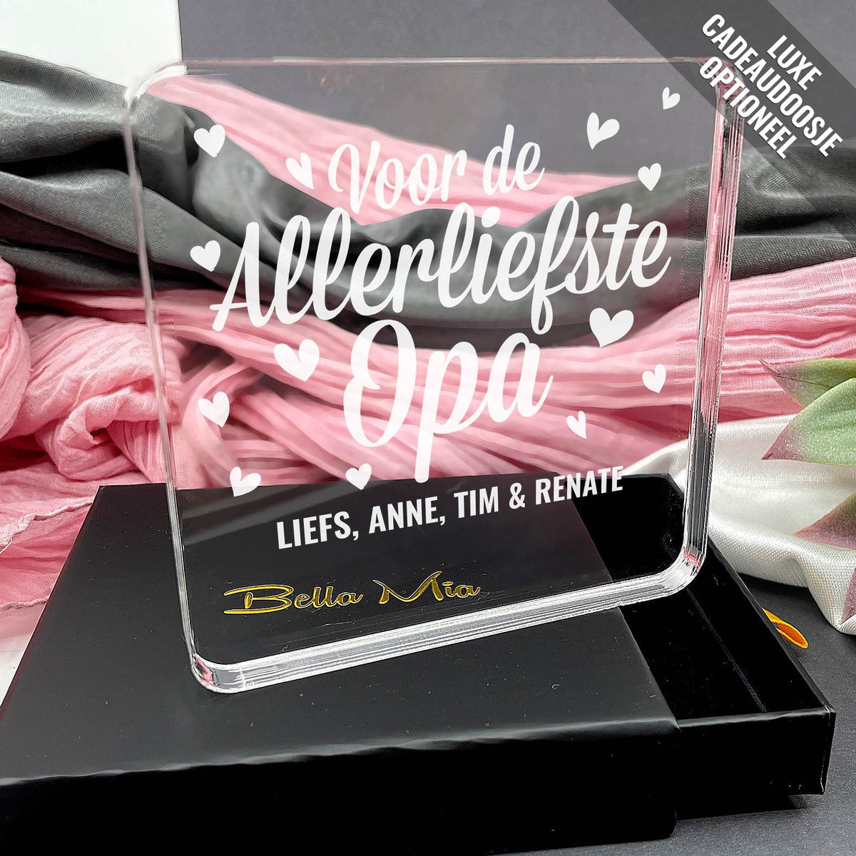 Voor De Allerliefste Opa Plexi Glas Cadeau - Bella Mia