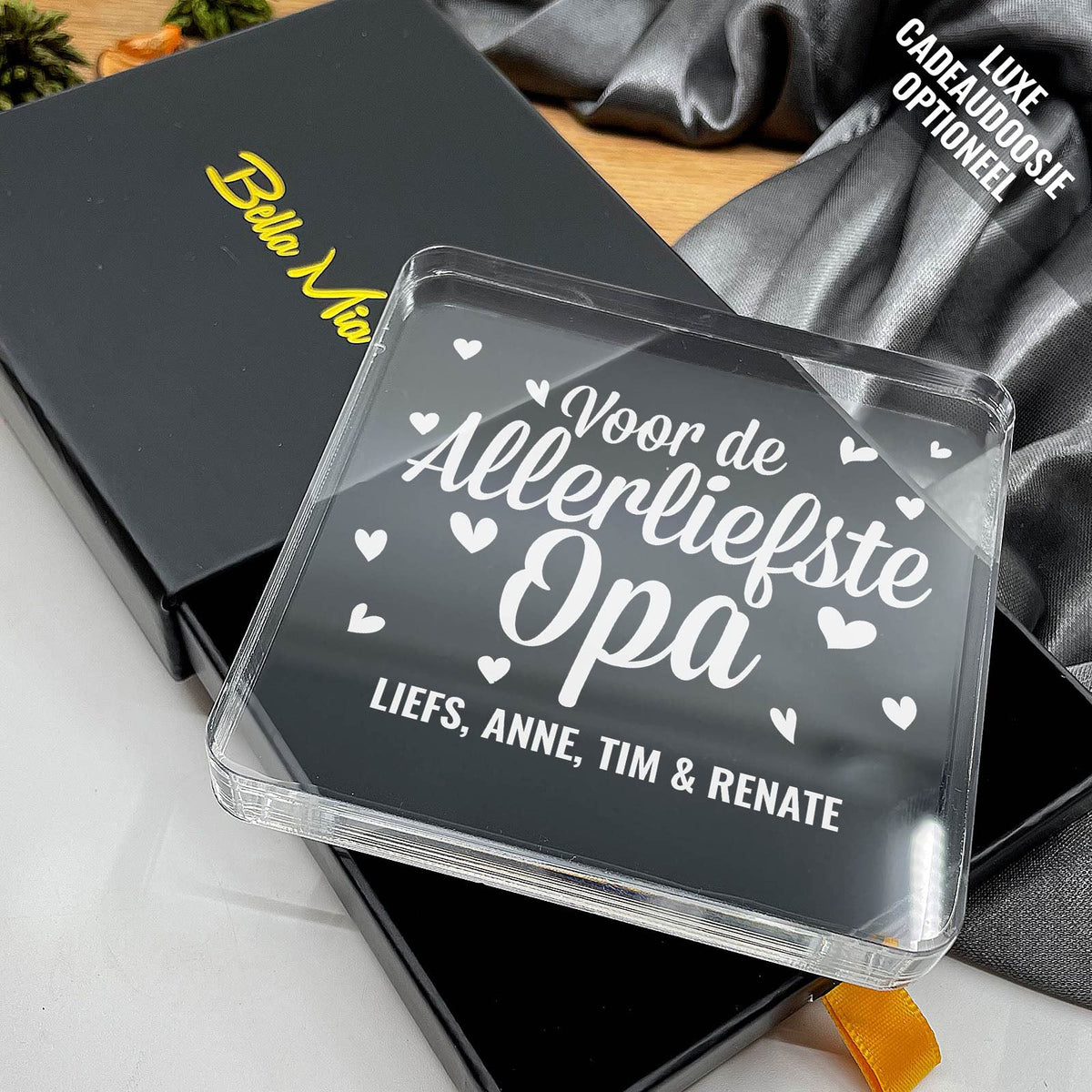 Voor De Allerliefste Opa Plexi Glas Cadeau - Bella Mia