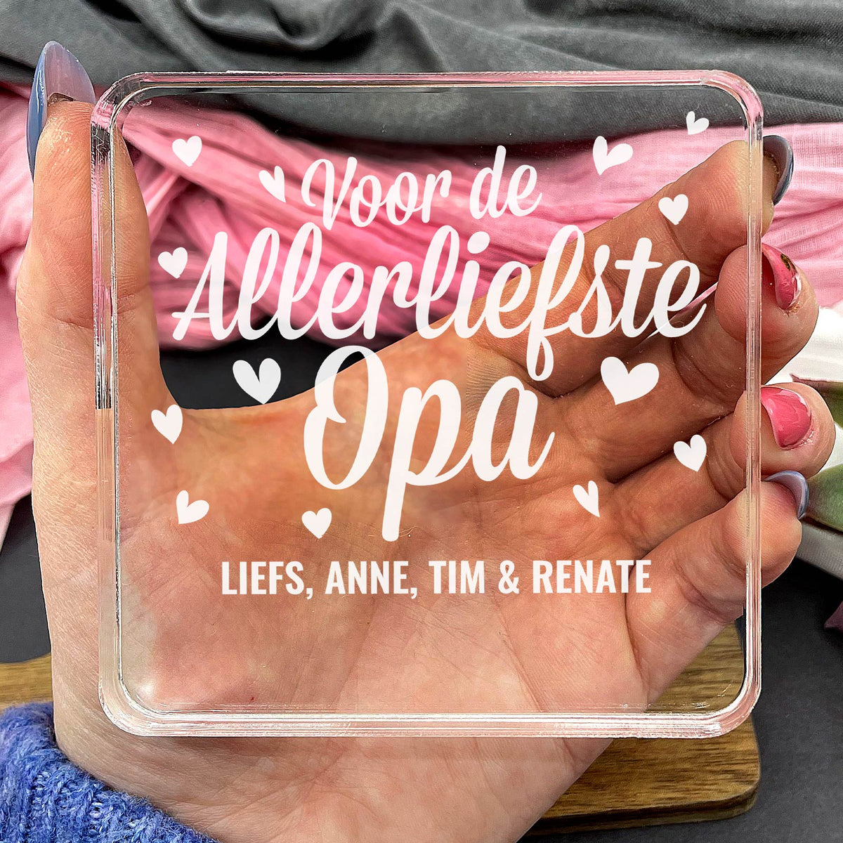 Voor De Allerliefste Opa Plexi Glas Cadeau - Bella Mia