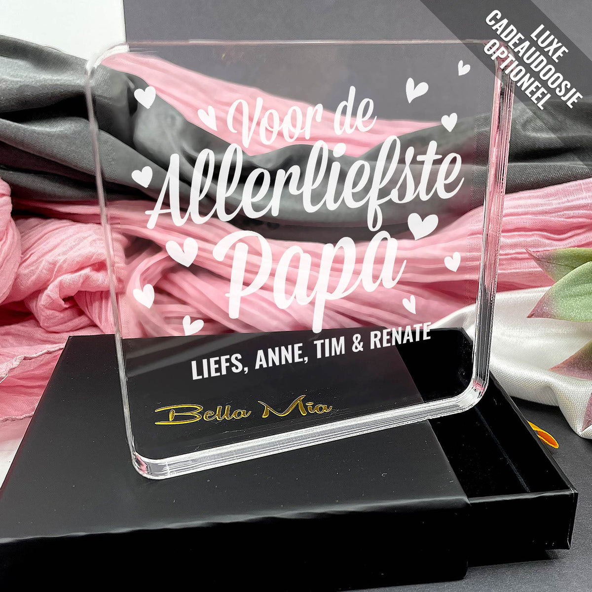 Voor De Allerliefste Papa Plexi Glas Cadeau - Bella Mia