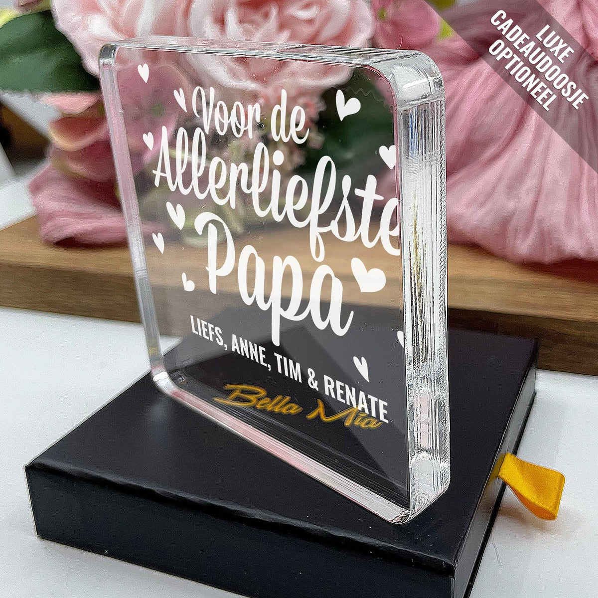 Voor De Allerliefste Papa Plexi Glas Cadeau - Bella Mia