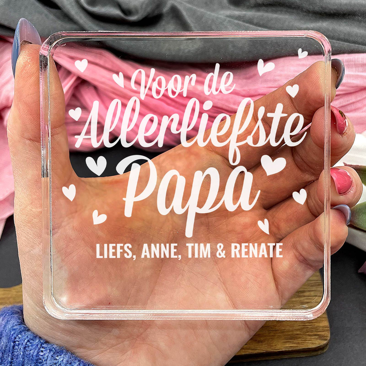 Voor De Allerliefste Papa Plexi Glas Cadeau - Bella Mia