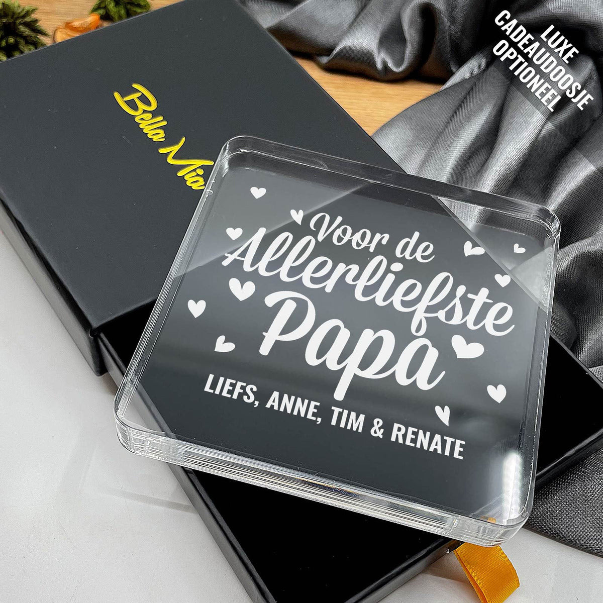 Voor De Allerliefste Papa Plexi Glas Cadeau - Bella Mia