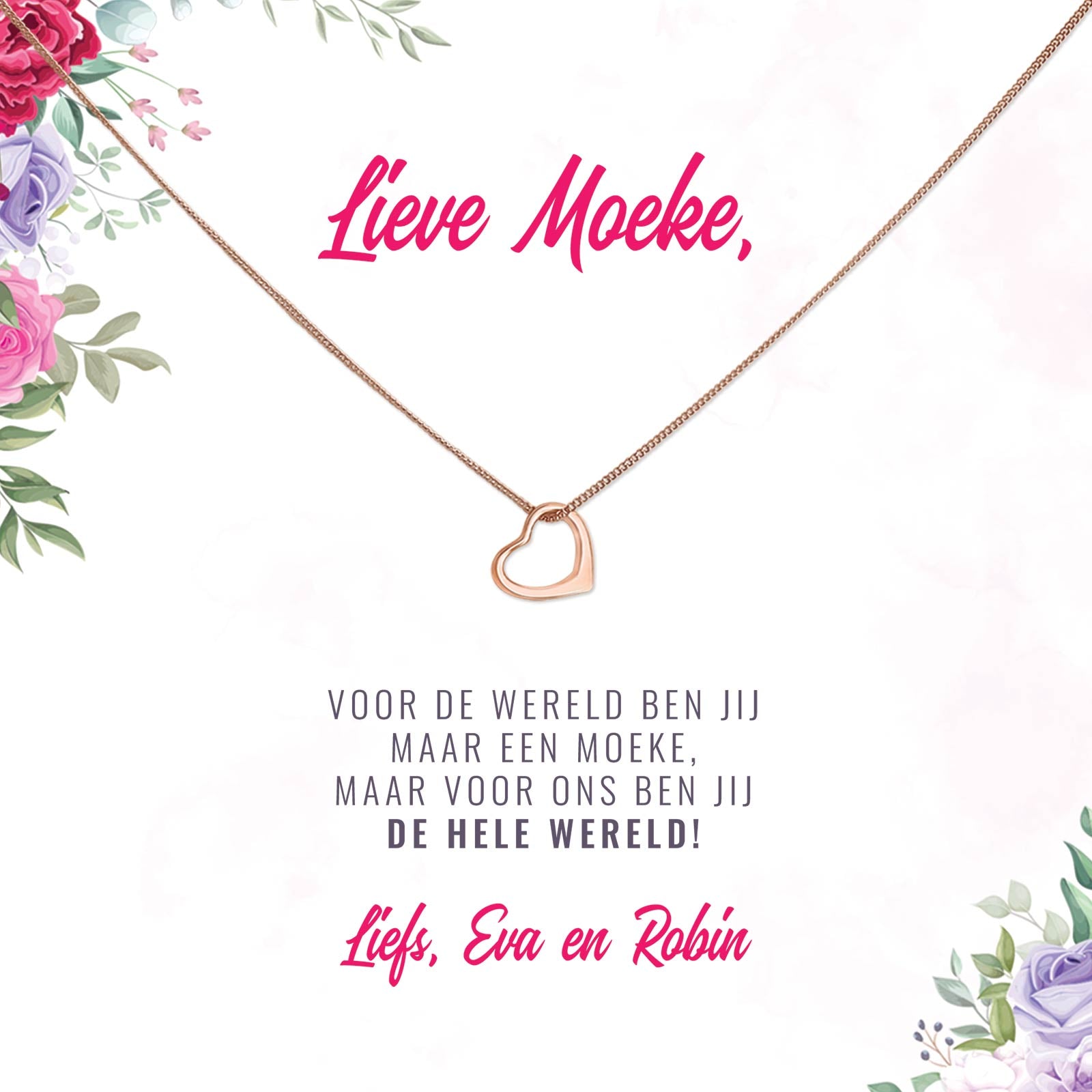 Voor De Wereld Maar Een Moeke Ketting - Bella Mia