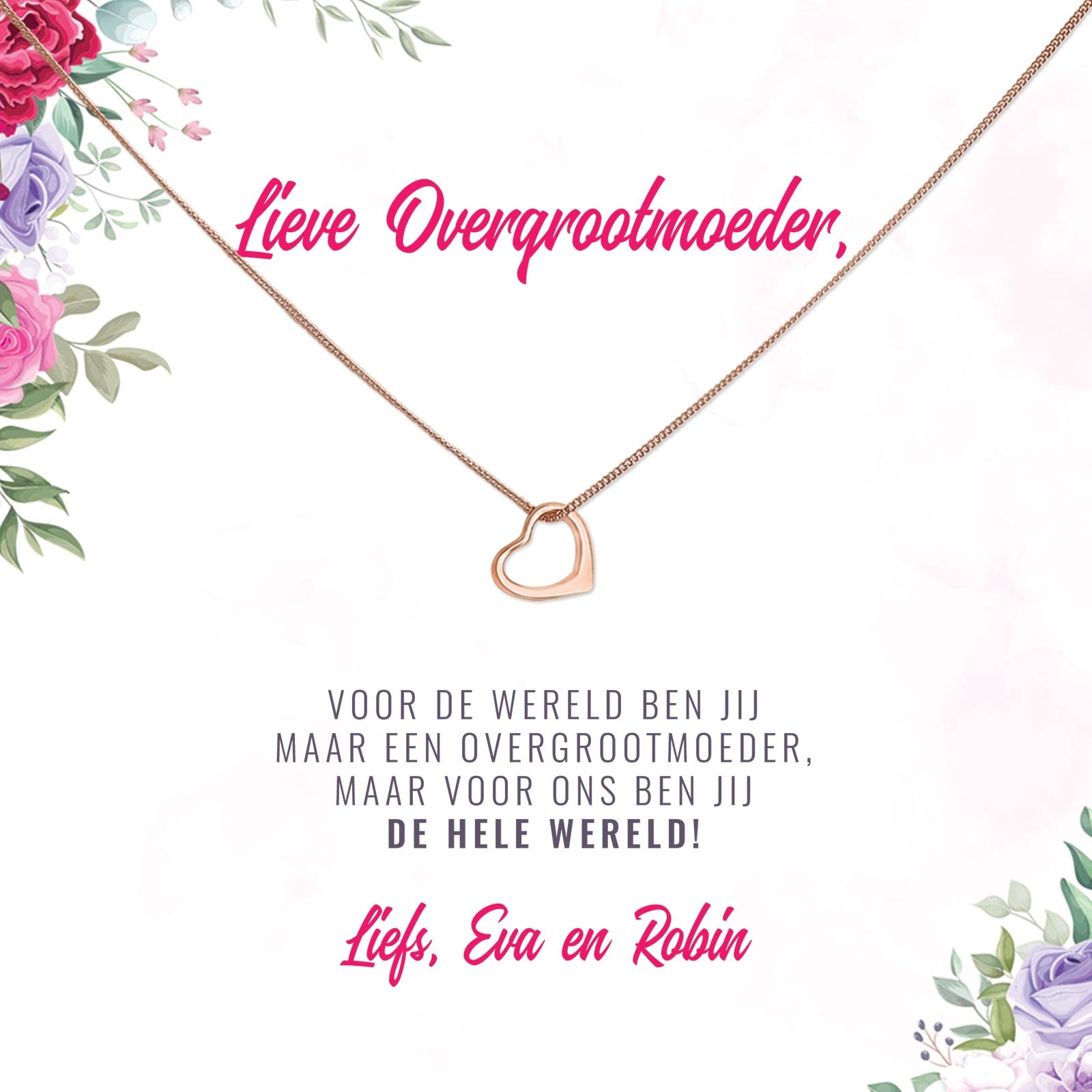 Voor De Wereld Maar Een Overgrootmoeder Ketting - Bella Mia