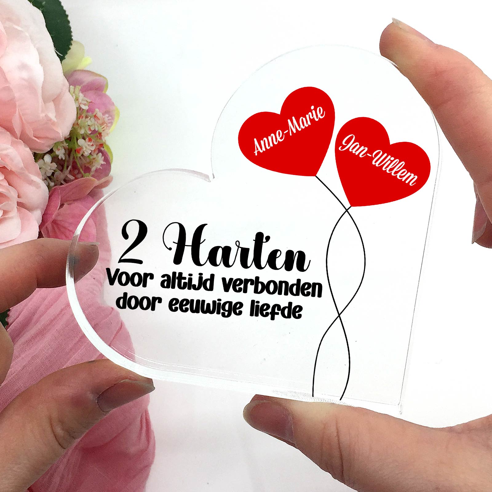 Voor eeuwig verbonden - Plexi Glas Hart - Bella Mia