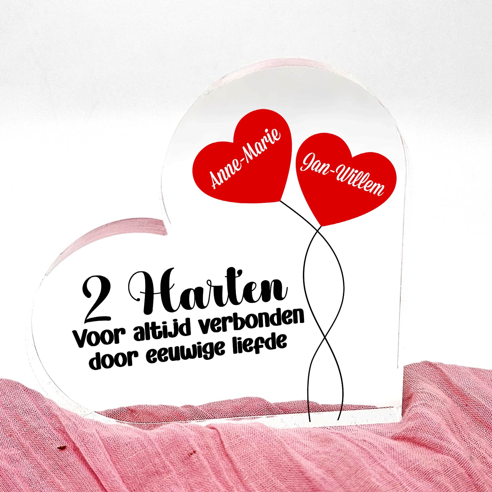 Voor eeuwig verbonden - Plexi Glas Hart - Bella Mia