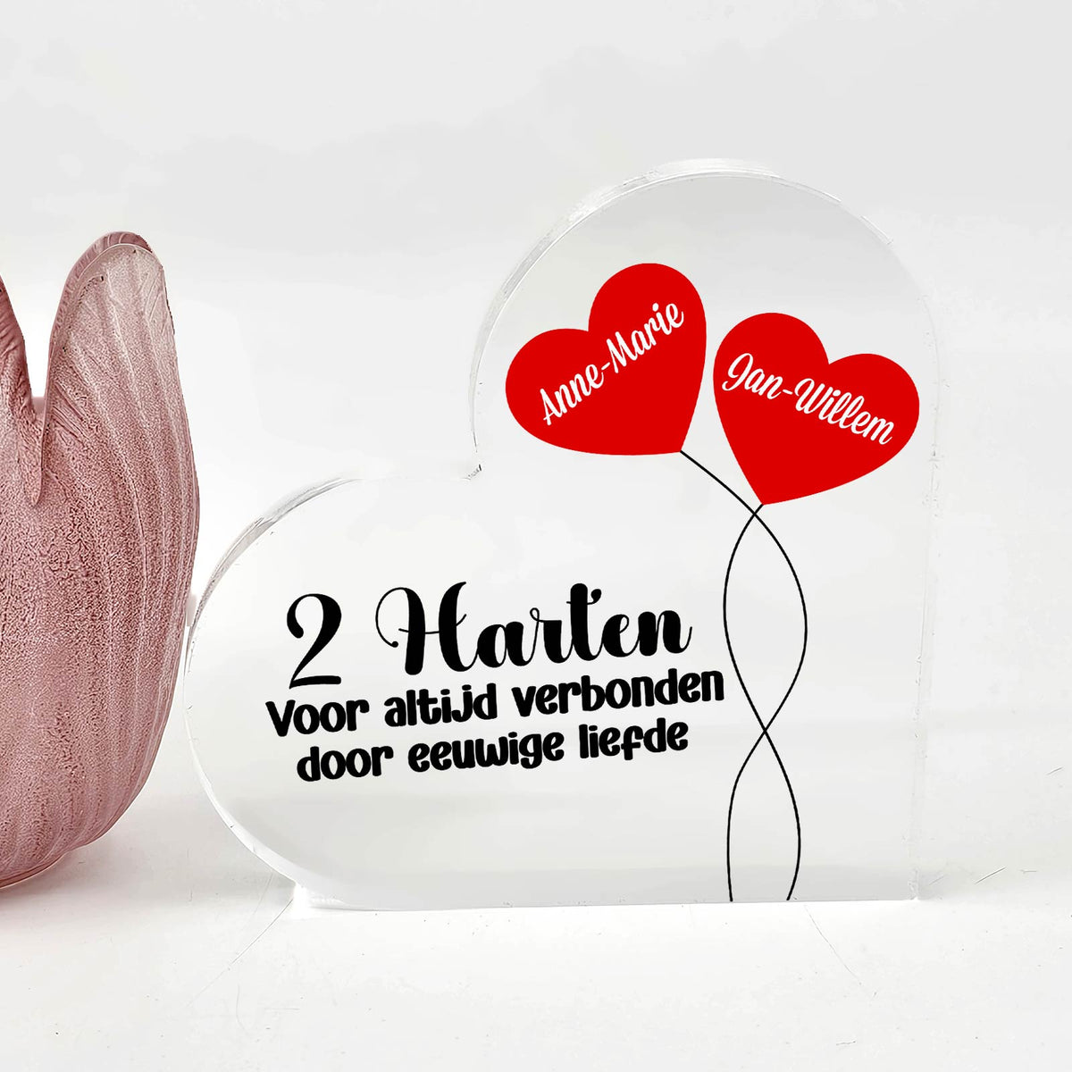 Voor eeuwig verbonden - Plexi Glas Hart - Bella Mia