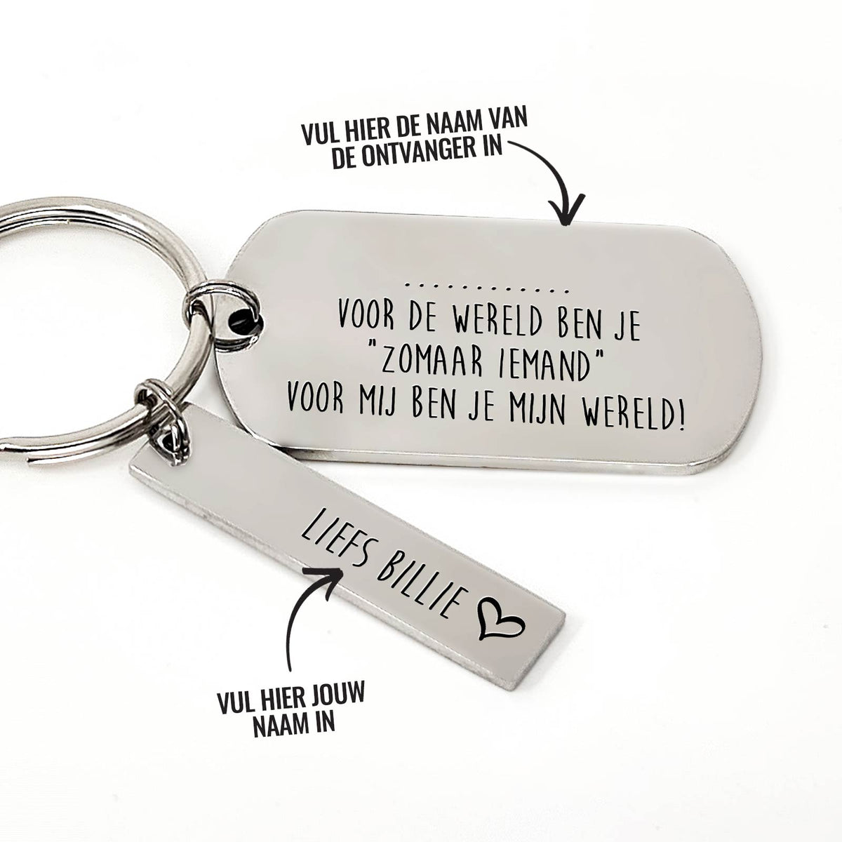 Voor Mij Ben Je Mijn Wereld Sleutelhanger - Bella Mia