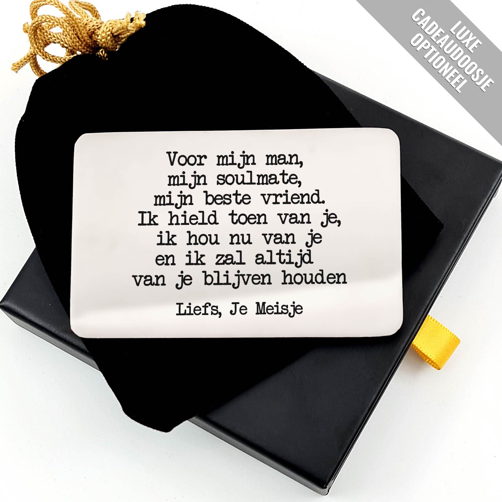 Voor Mijn Man, Mijn soulmate Stalen Kaartje - Bella Mia