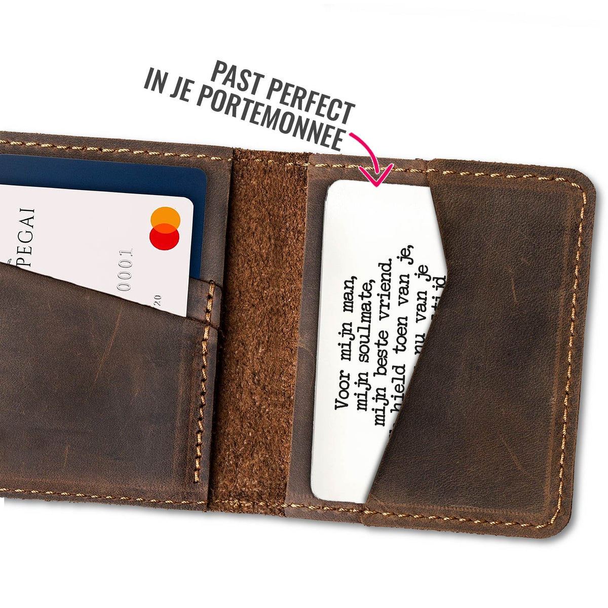 Voor Mijn Man, Mijn soulmate Stalen Kaartje - Bella Mia