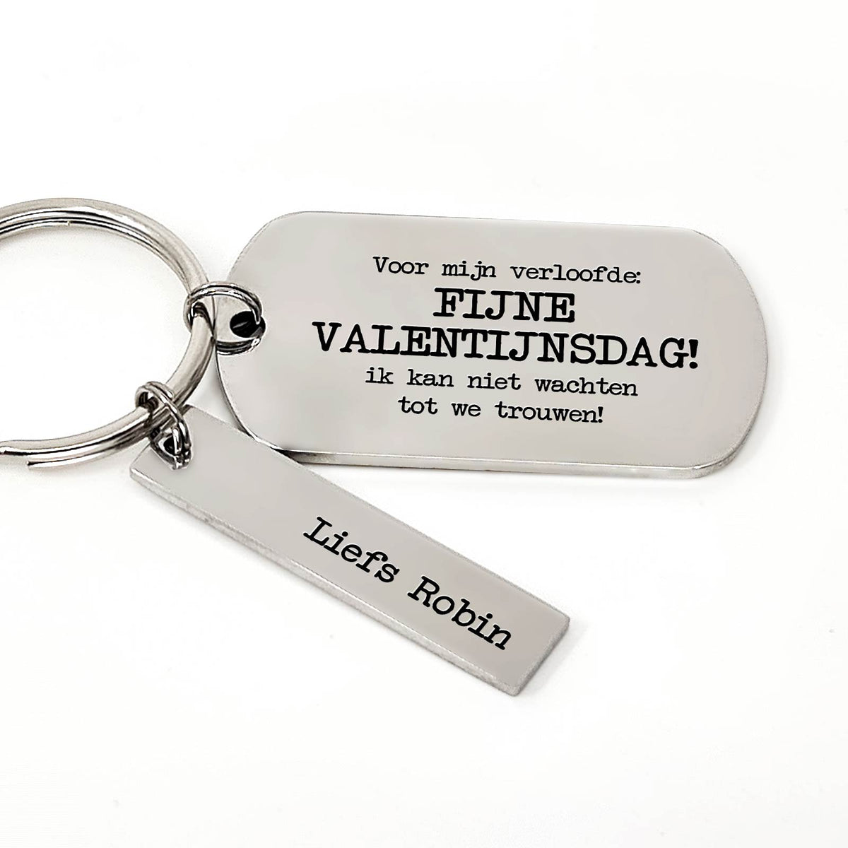 Voor Mijn Verloofde Fijne Valentijnsdag! Ik Kan Niet Wachten Tot We Gaan Trouwen Sleutelhanger - Bella Mia