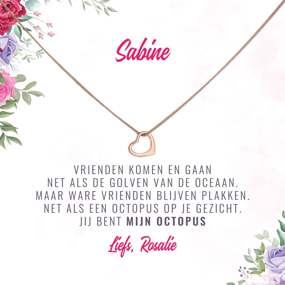 Vriendschap - Jij Bent Mijn Octopus Ketting - Bella Mia