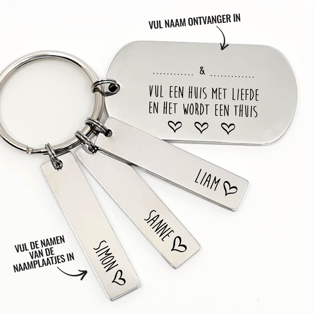 Vul Een Huis Met Liefde En Het Wordt Een Thuis Sleutelhanger - Bella Mia