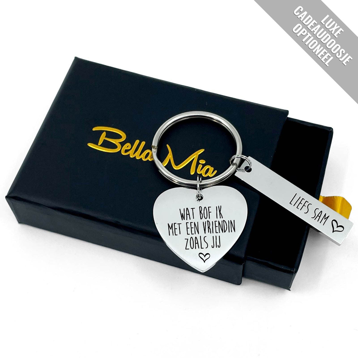 Wat Bof Ik met Een Vriendin Zoals Jij - Hart Sleutelhanger - Bella Mia