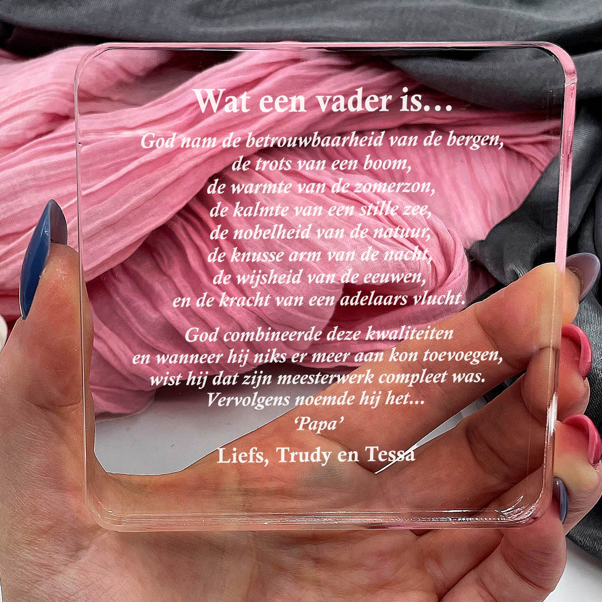 Wat Een Vader Is.. Plexi Glas Cadeau - Bella Mia