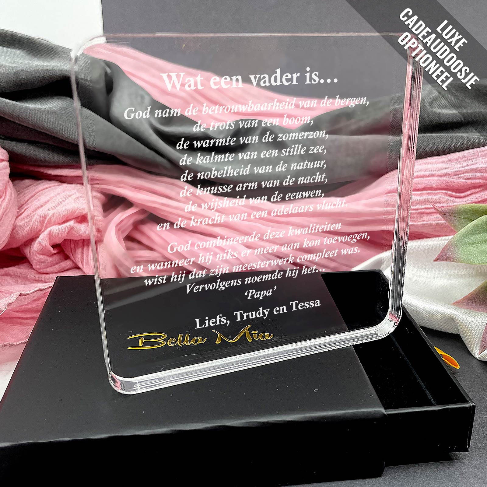Wat Een Vader Is.. Plexi Glas Cadeau - Bella Mia