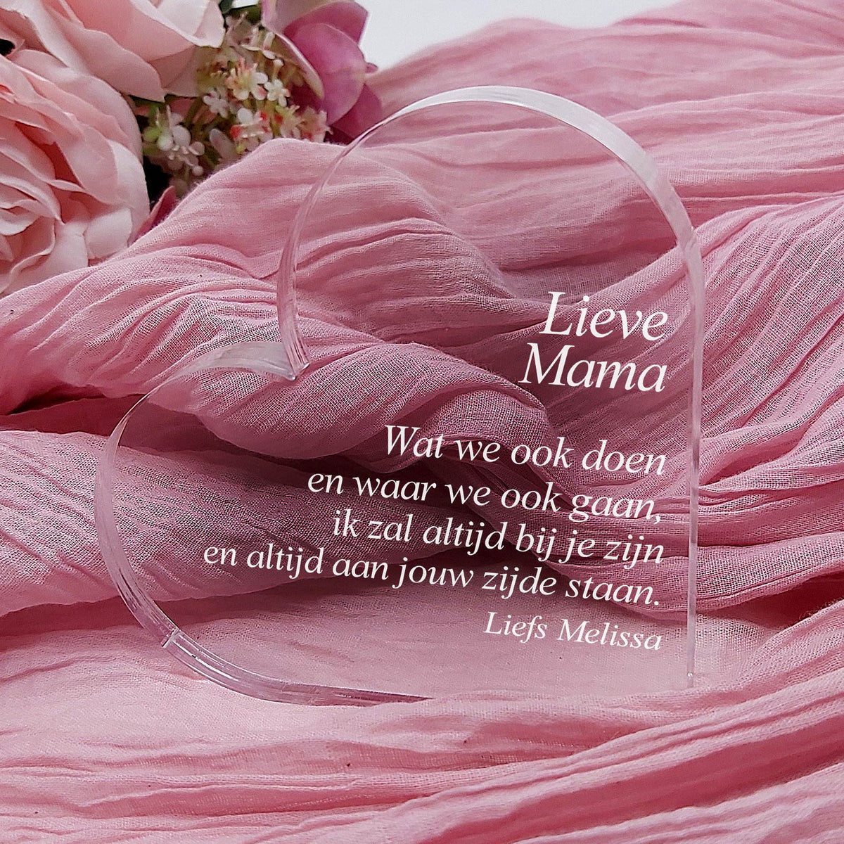 Wat we ook doen - Mama Hart van Plexi Glas - Bella Mia