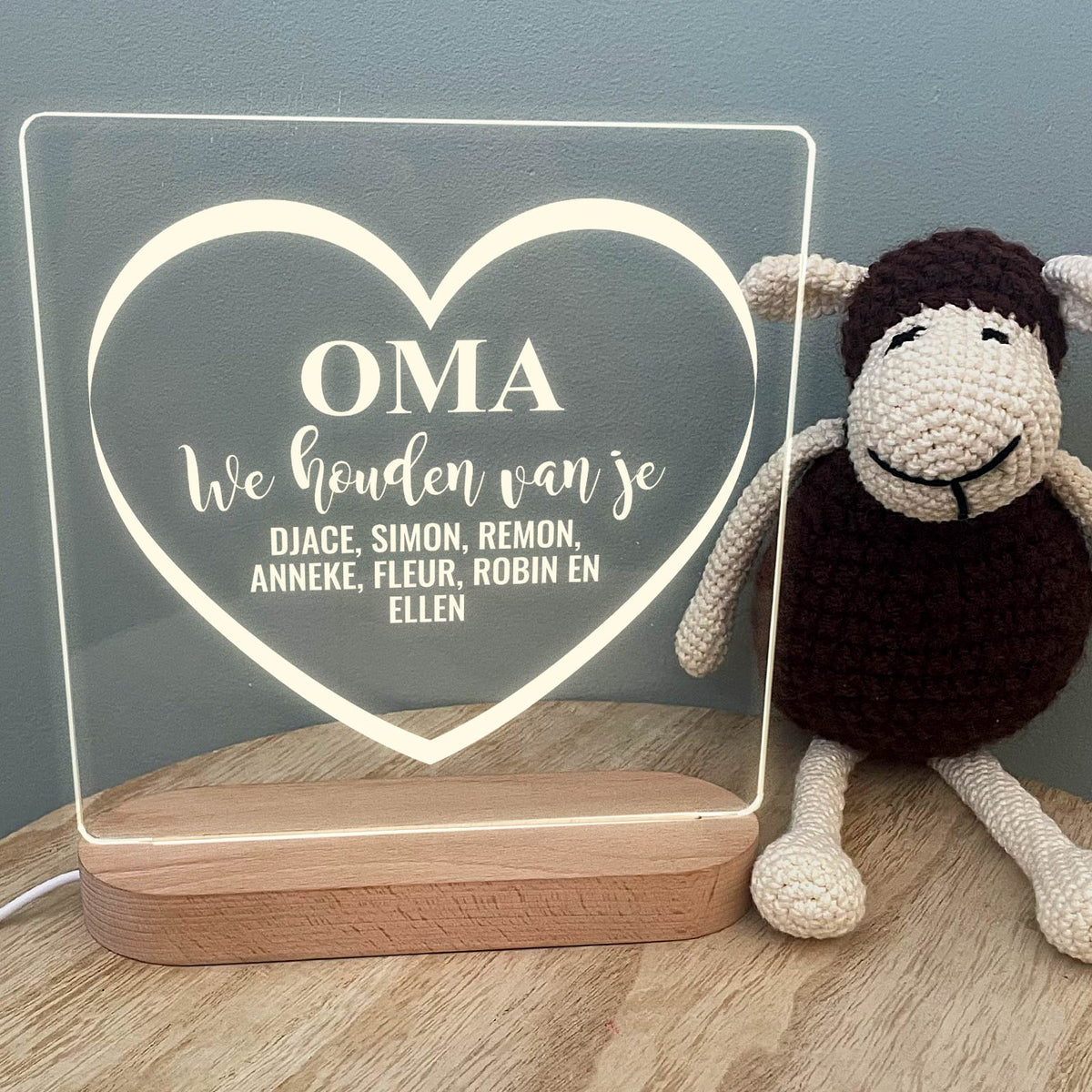 We houden van je! - Ledlamp - Bella Mia