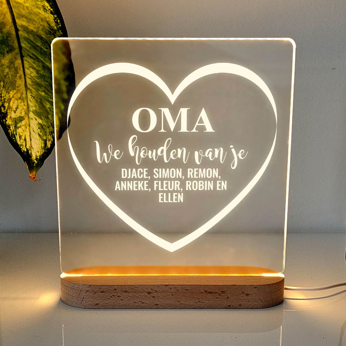 We houden van je! - Ledlamp - Bella Mia