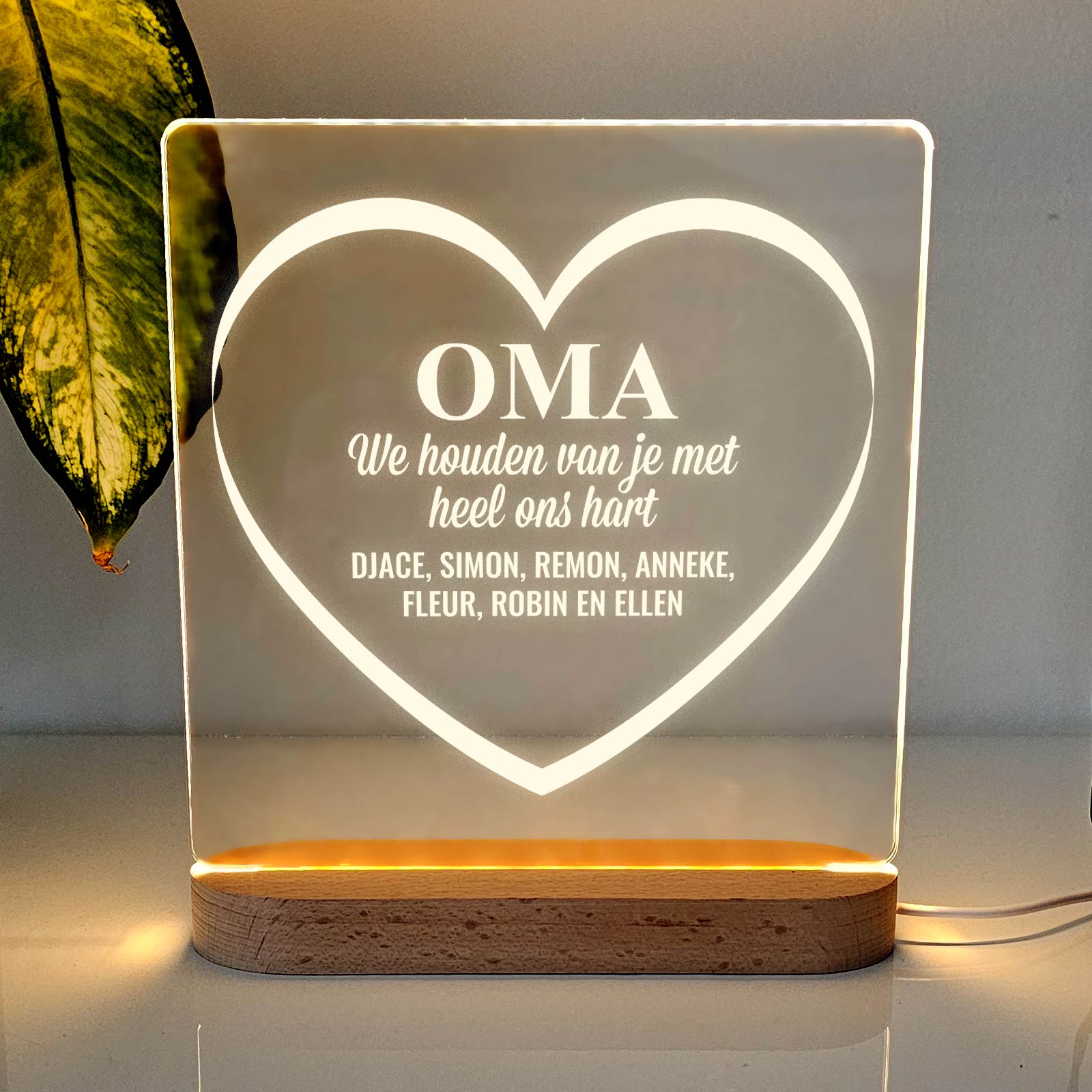 We houden van je met heel ons hart - Ledlamp - Bella Mia