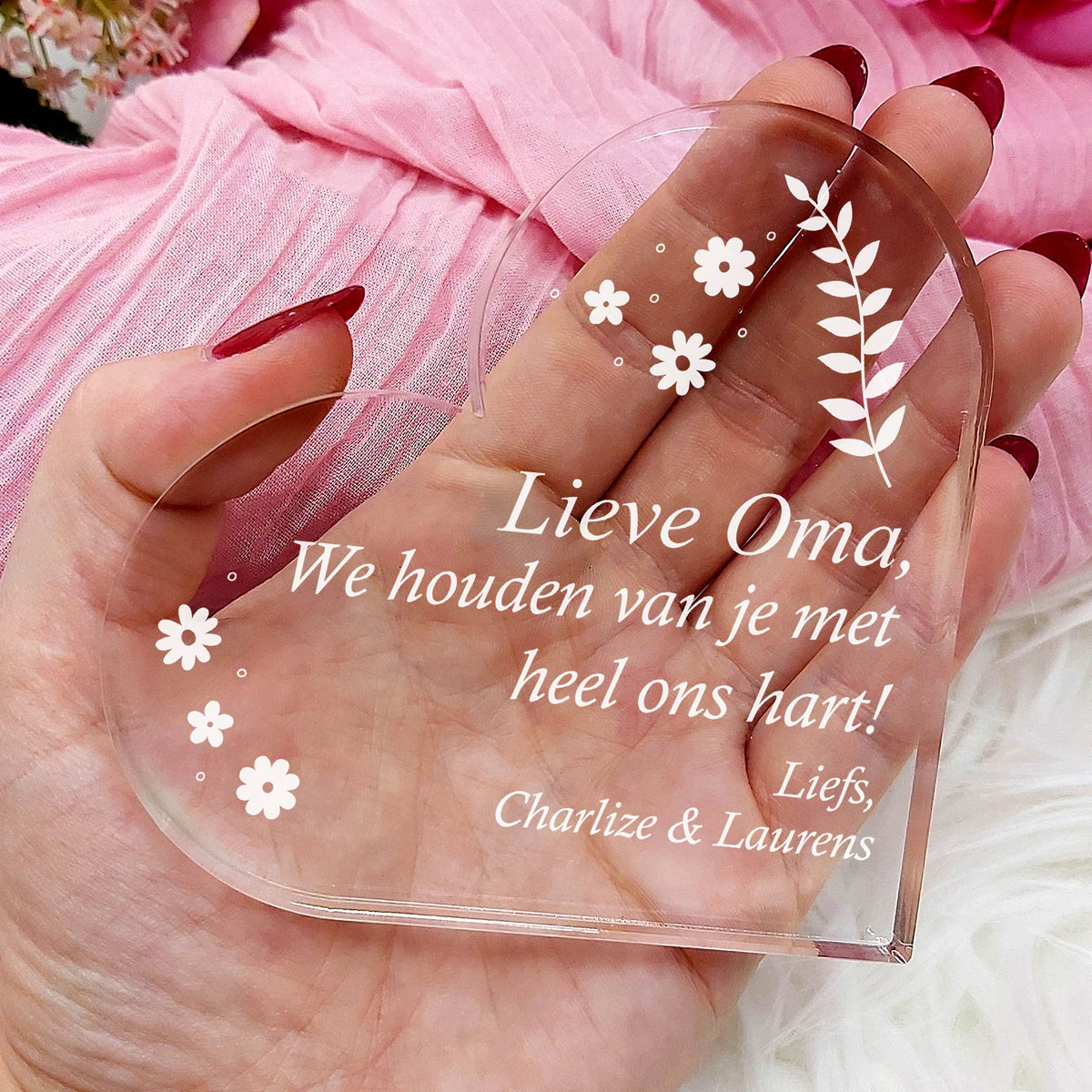 We Houden Van Je Met Heel Ons Hart - Plexi Glas - Bella Mia
