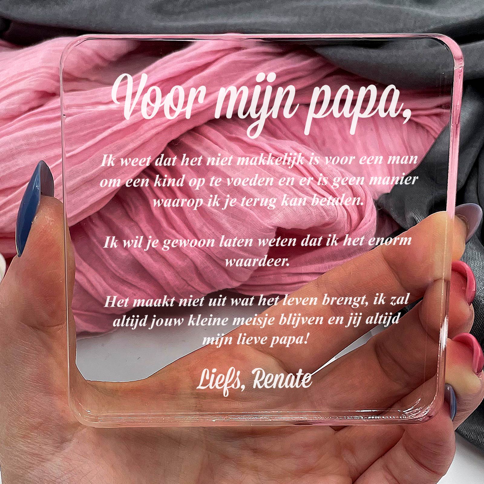 Weet dat ik het waardeer papa Plexi Glas Cadeau - Bella Mia