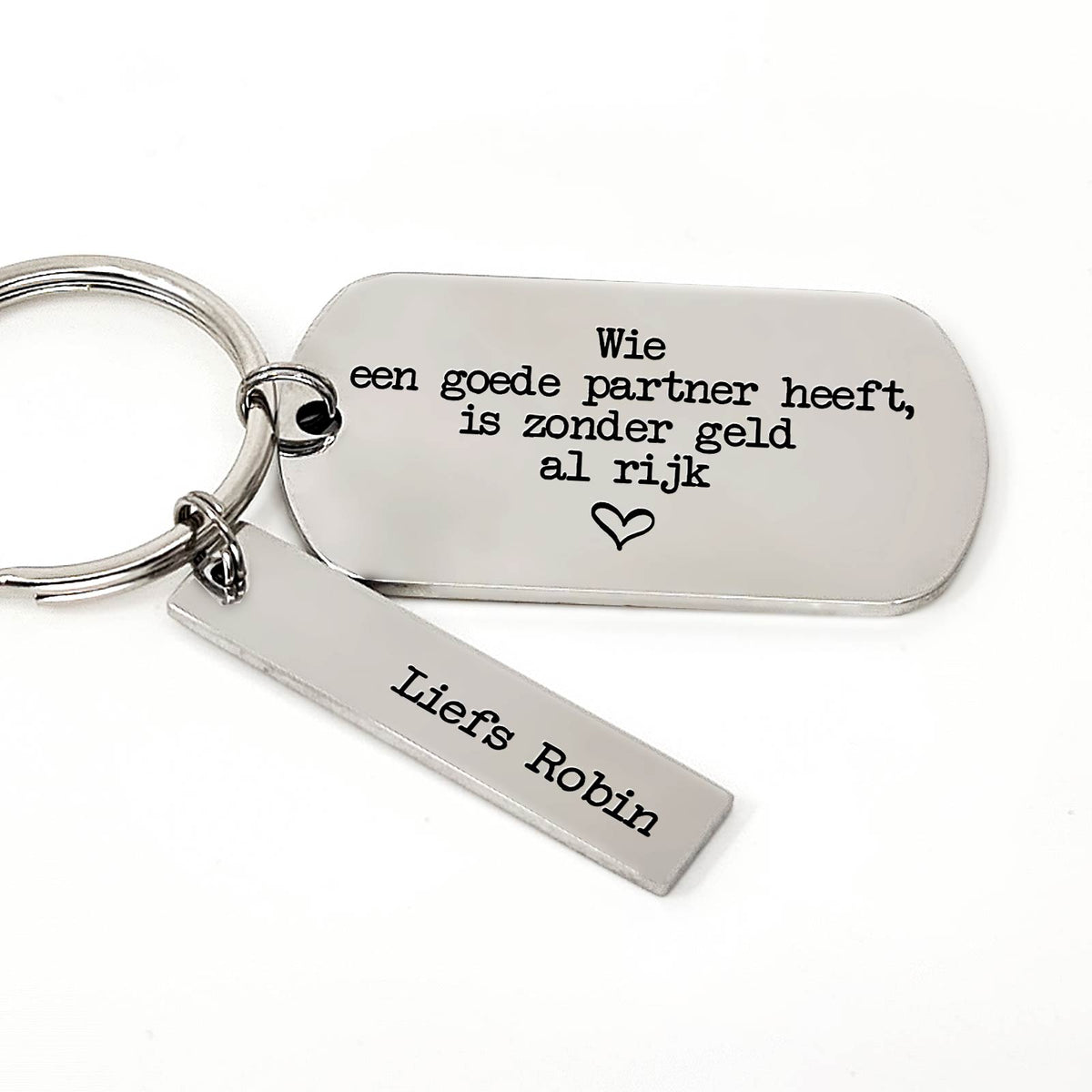 Wie Een Goede Partner Heeft, Is Zonder Geld Al Rijk. Sleutelhanger - Bella Mia