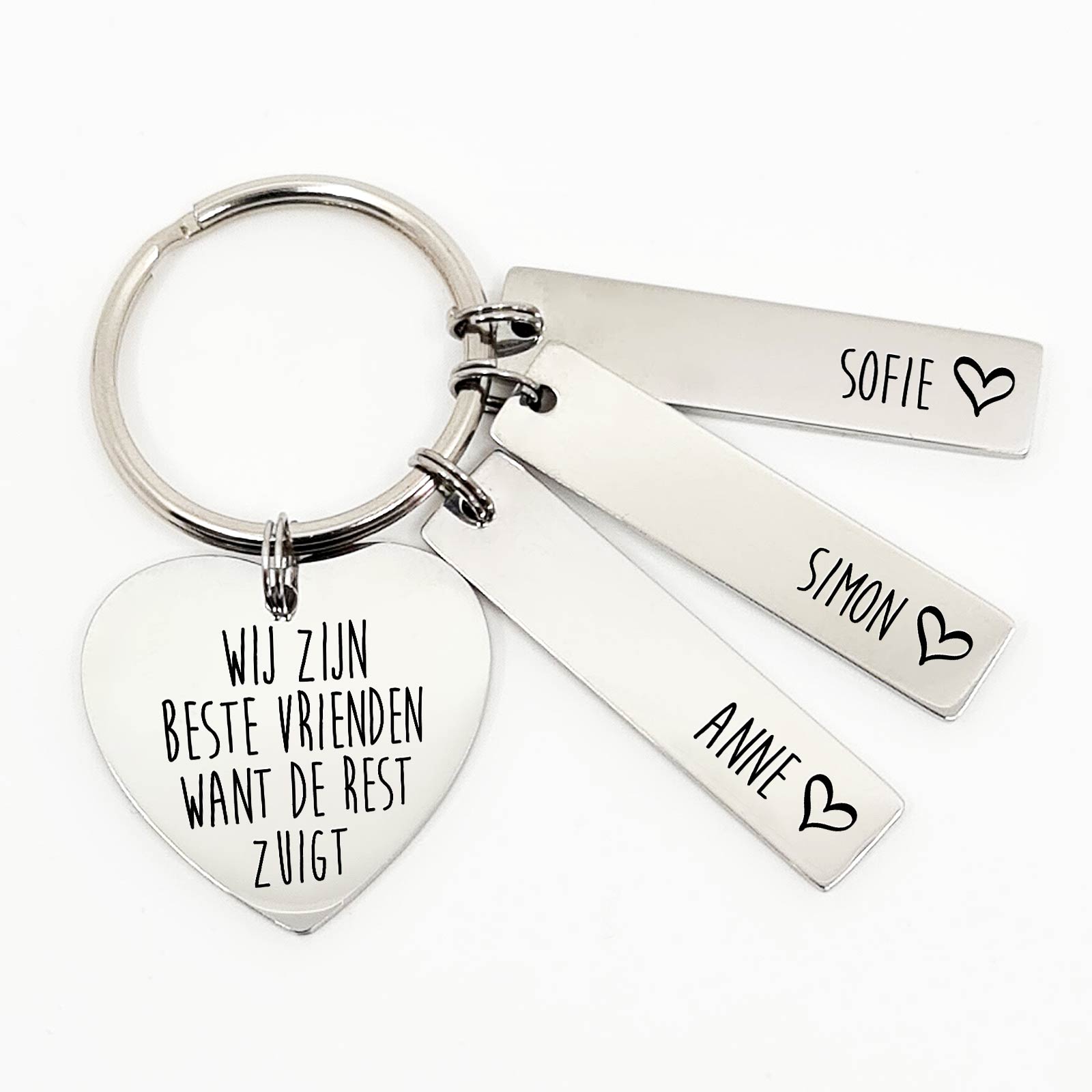 Wij Zijn Beste Vrienden Want De Rest Zuigt - Hart Sleutelhanger - Bella Mia