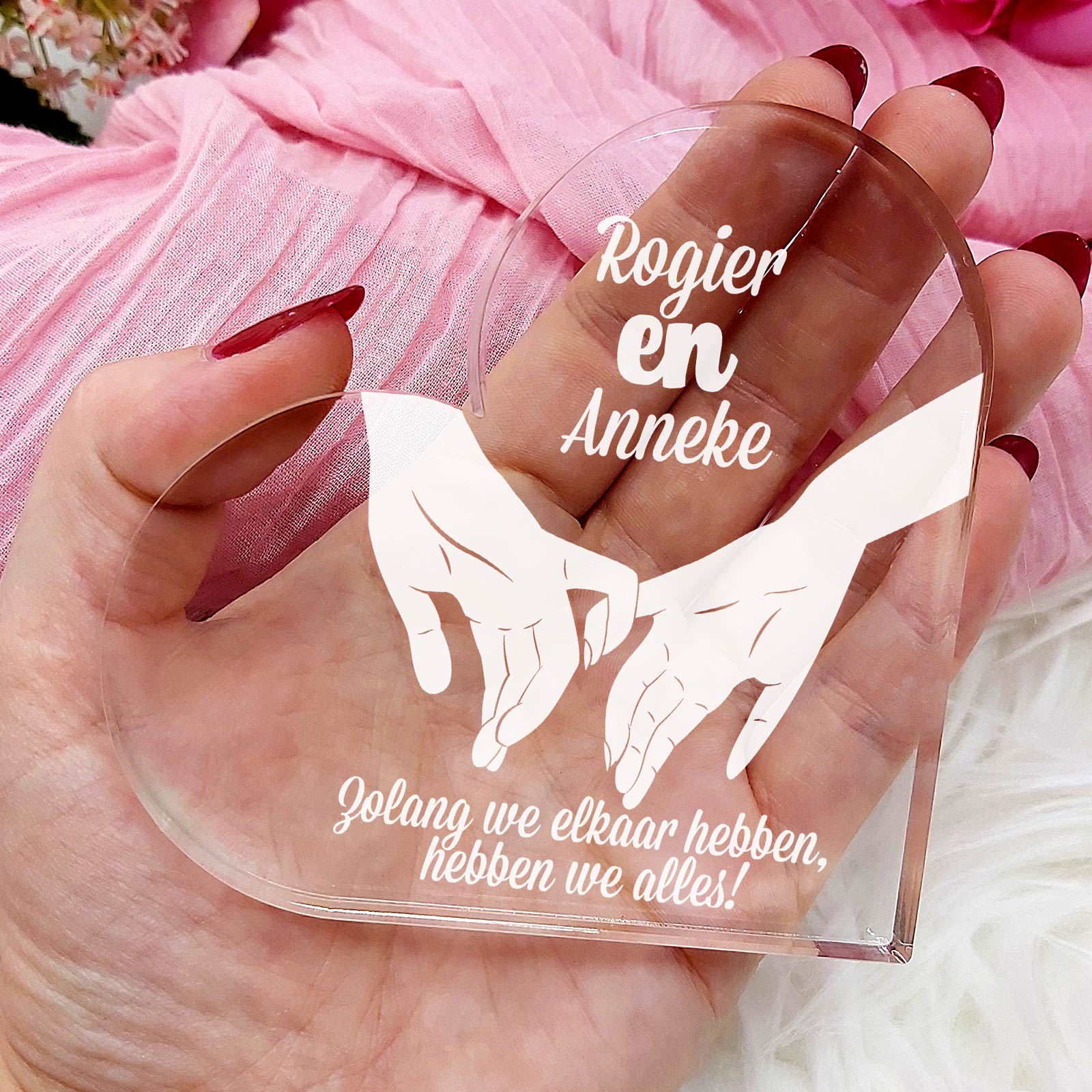 Zolang We Elkaar Hebben Hart van Plexi Glas - Bella Mia