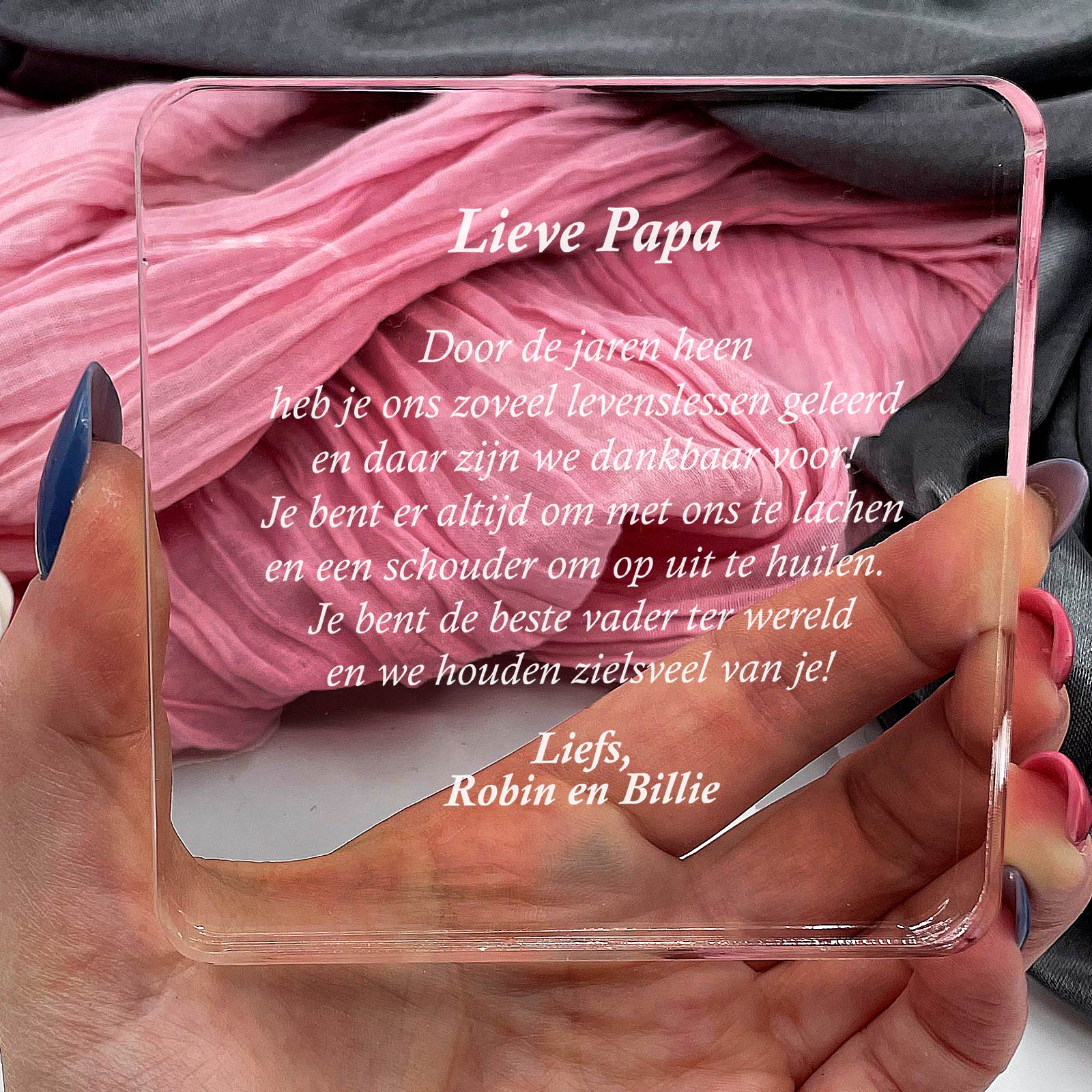 Zoveel Levenslessen Papa Plexi Glas Cadeau - Bella Mia