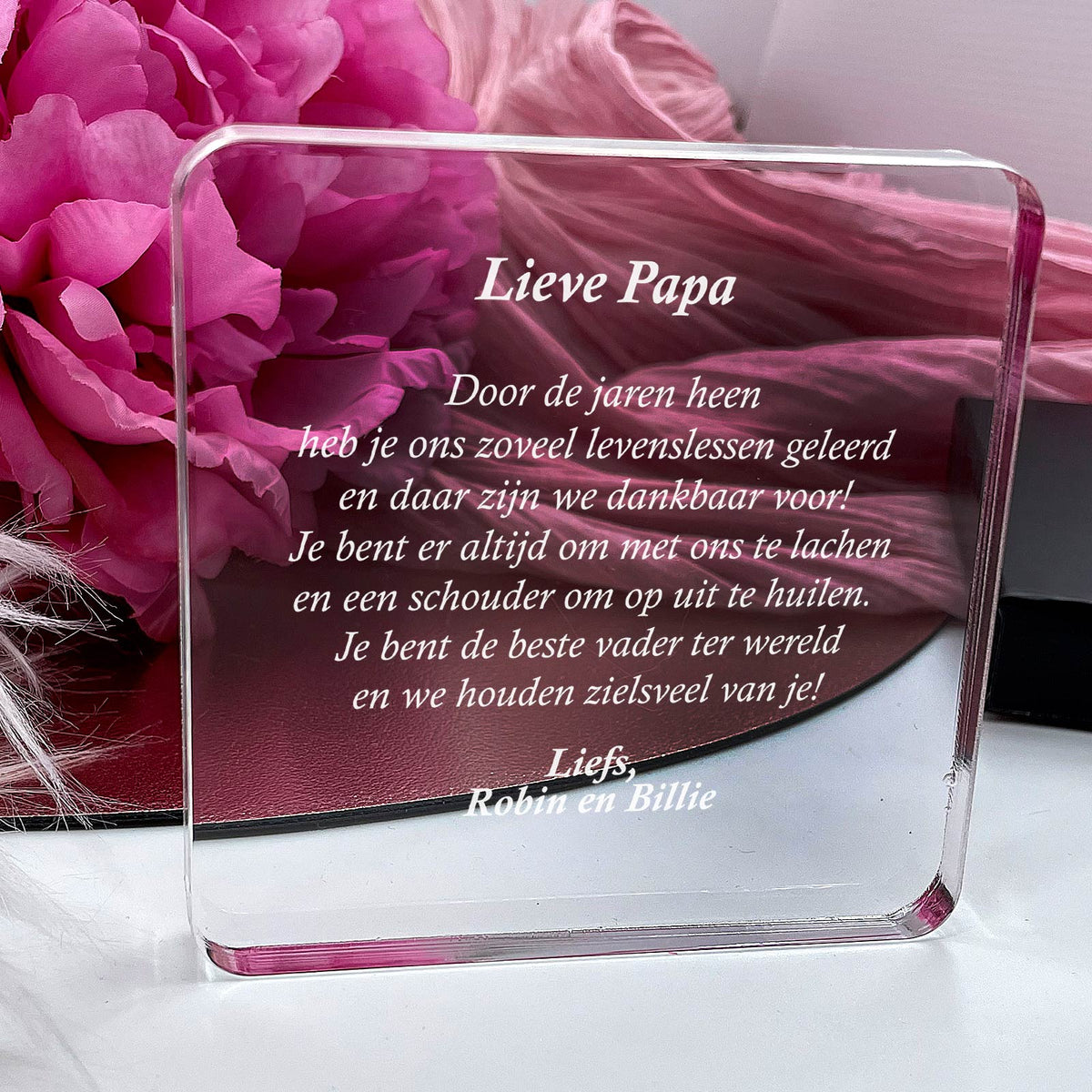 Zoveel Levenslessen Papa Plexi Glas Cadeau - Bella Mia