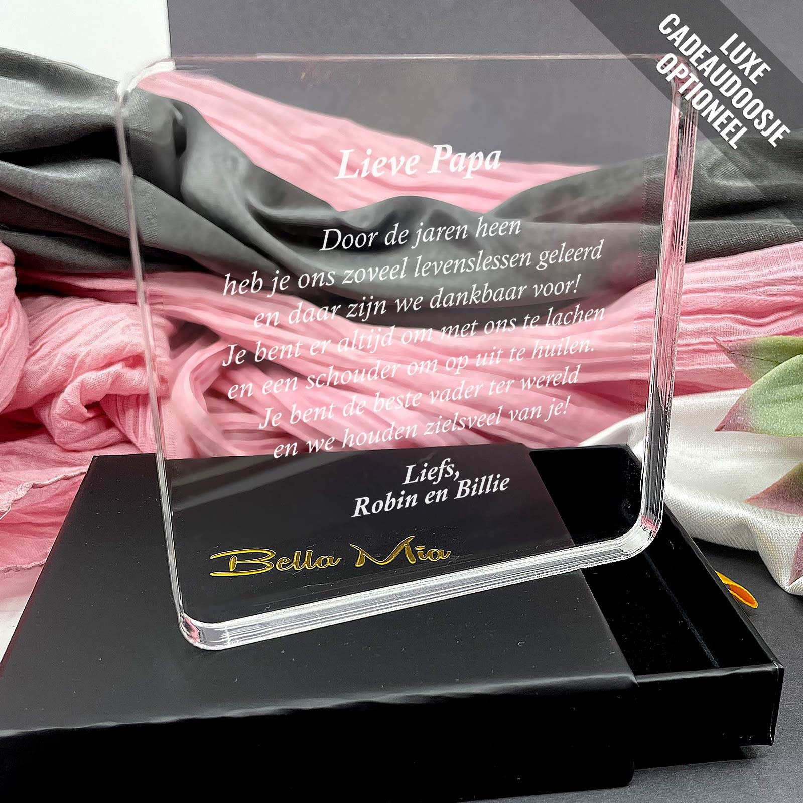 Zoveel Levenslessen Papa Plexi Glas Cadeau - Bella Mia